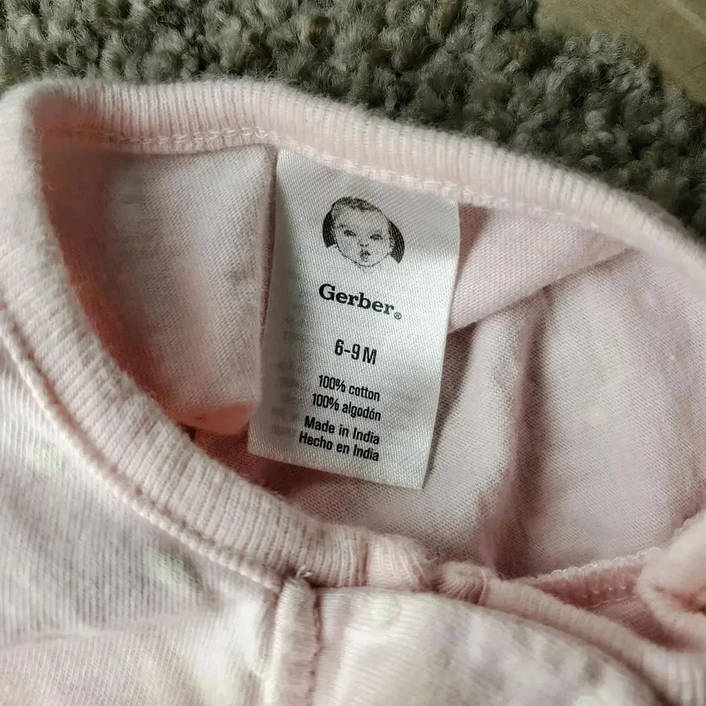 Gerber Baby Girls 100% Cotton Floral Polka Dot Princess Sleep 'N Play Size 6-9M